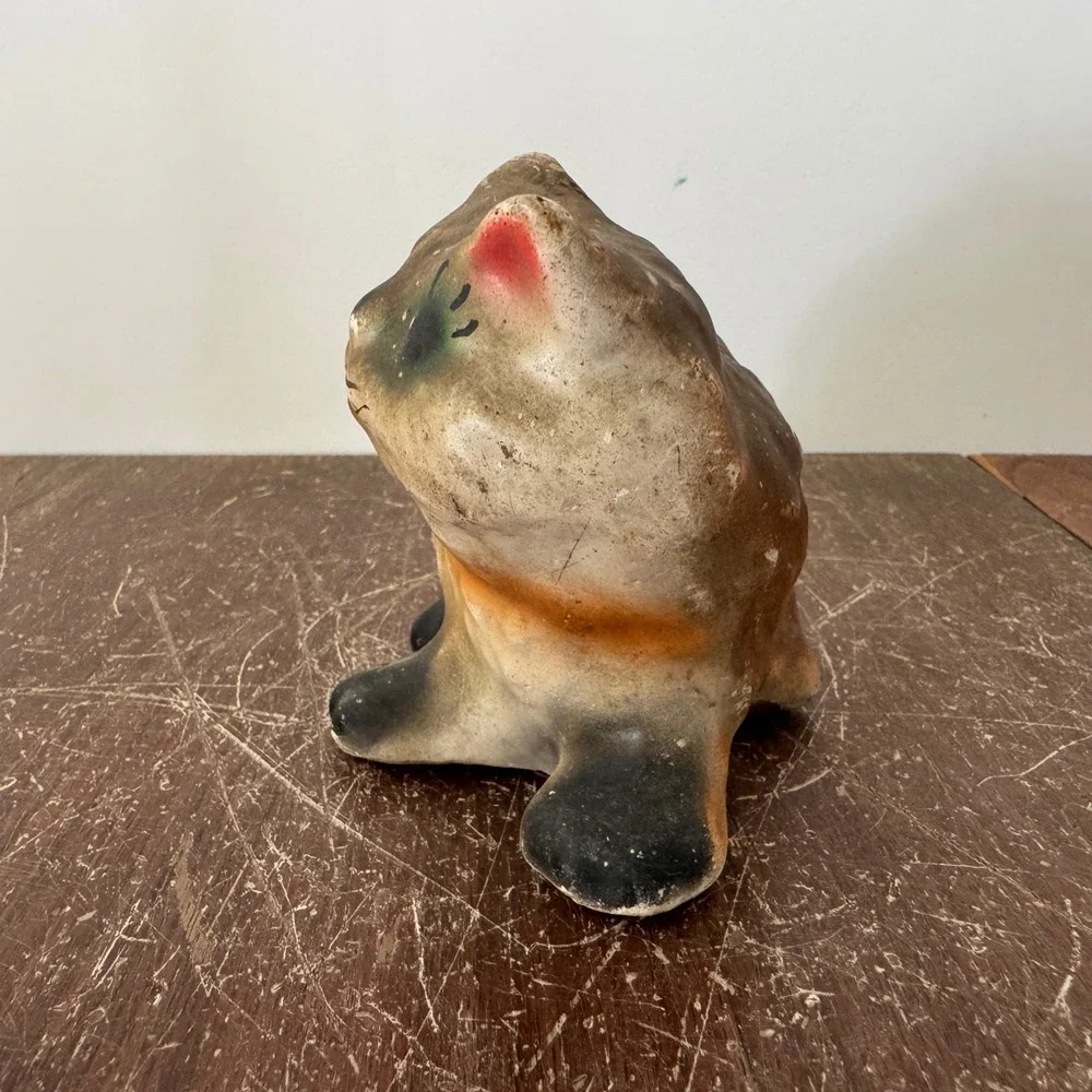 Vintage Ceramic Cat‎ Figurine Hand Painted Kitten Animal Decor Collectible
